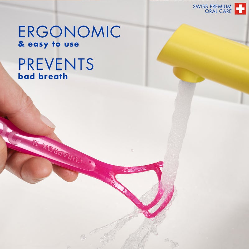 CURAPROX Double-Bladed Tongue Cleaner | Gently Removes Bacteria for Fresher Breath & Improved Oral Hygiene - Image 4